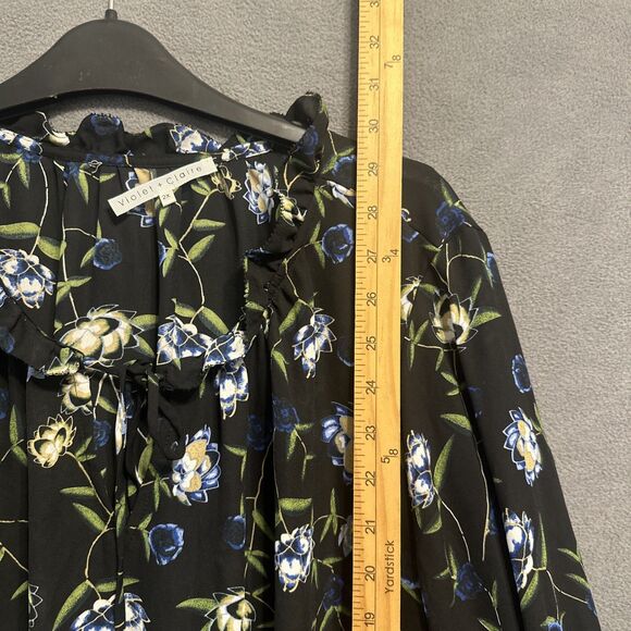 Violet + Claire Blouse Sheer Dark Floral Top Plus Size 2X Office Career - Picture 5 of 8